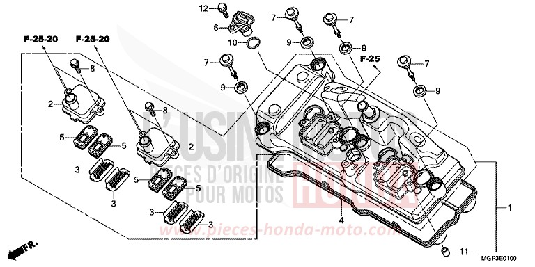 COUVERCLE DE CULASSE von CBR1000RR "Fireblade" PEARL SUNBEAM WHITE (NHA66EA) von 2012